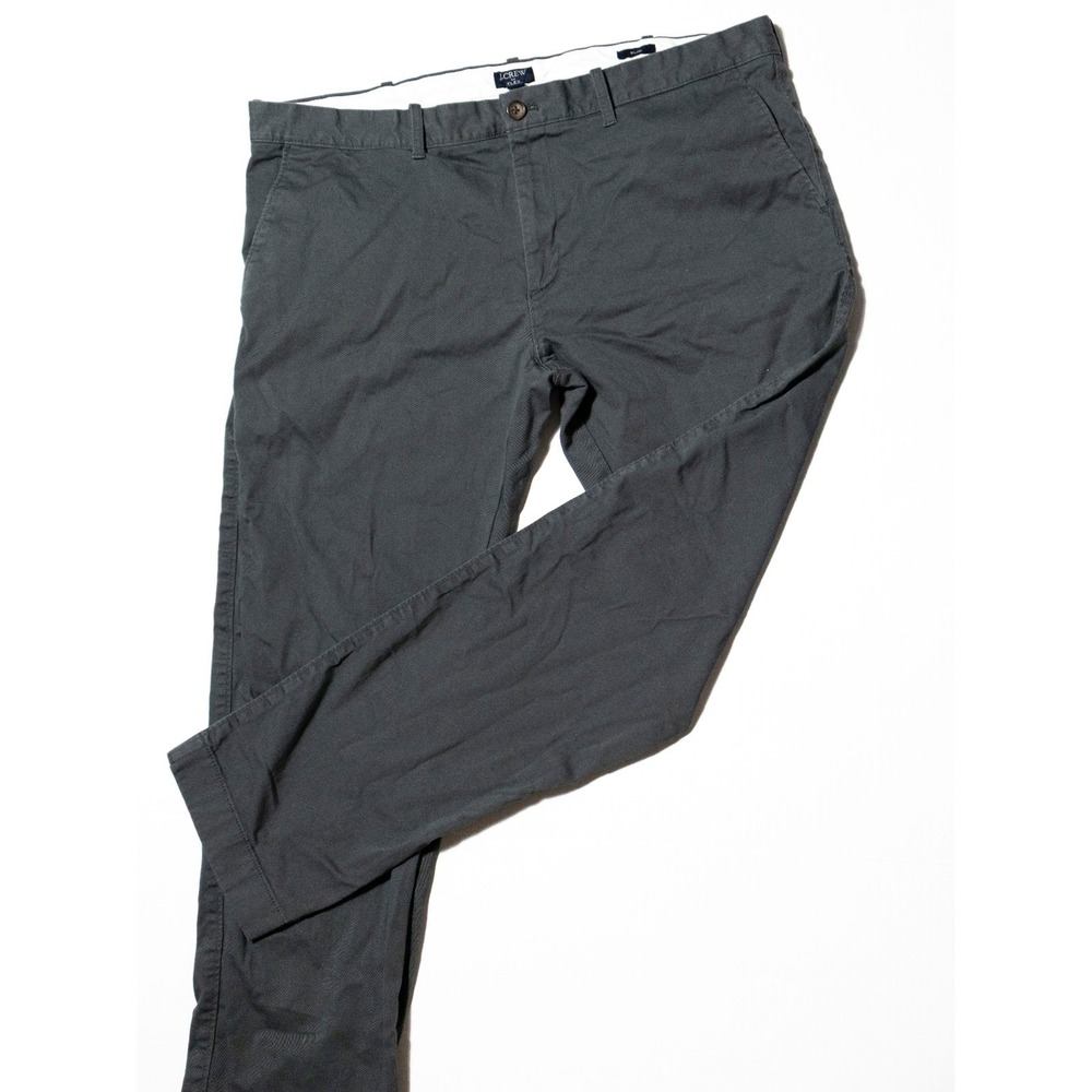 J.Crew Flex Slim Fit Chino Pants Charcoal Gray Workwear Business Men's 38x32